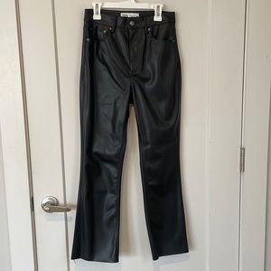 ZARA Black Faux Leather Cropped Pants